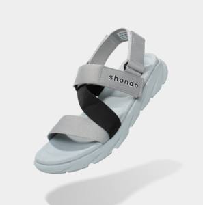 Sandalias Deportivas con Cierre de Velcro, Suela Gris Ligera, Tiras Negras, Nuevo Artículo, Punta Abierta, Estilo Casual - Product Image 2