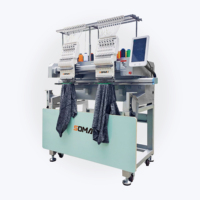 Máquina de Bordar Industrial de Doble Cabezal SOMAX SM-EM1202 de Alta Velocidad para Personalización de Camisetas, Gorras y Prendas