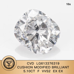 Diamant de laboratoire taille coussin, taille brillant modifiée, certifié IGI, pour la fabrication de bijoux - Product Image 2
