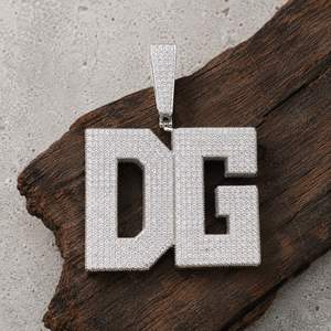Custom Christian Hip Hop Letter DG Full Iced Out Micro Pave Moissanite <b>Silver</b> <b>Initial</b> Pendant <b>Necklace</b> Wholesale - Product Image 1