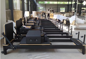 Reformador fino negro de aluminio resistente profesional multifunción para estudio de Pilates comercial al por mayor - Product Image 6