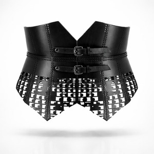 <b>Black</b> Genuine Lambskin Leather Women <b>Corset</b> Waist Belt Shapewear Custom Color Sample & Customization Service Available - Product Image 4
