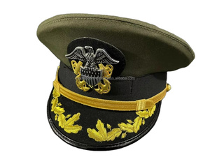 Casquettes uniformes personnalisées Hatgerman Casquette uniforme Couvre-chef argent brodé à la main Pakistan Casquettes personnalisées - Product Image 5