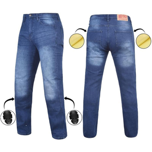 Pantalon en jean de moto en gros pour hommes avec tissu aramide renforcé, poches pour protections CE, Dura - Product Image 1