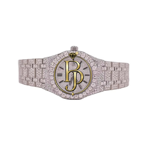 Montre-bracelet élégante de luxe pour femme avec diamants, bracelet en acier inoxydable, mouvement analogique à quartz, boîtier et fermoir déployant, résistante à l'eau - Product Image 1