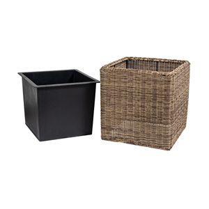 Natural Rattan <b>Planter</b> with <b>Plastic</b> Liner, Boho Home Decor Indoor Outdoor Garden Flower Pot, Wholesale Vietnam Factory - Product Image 2