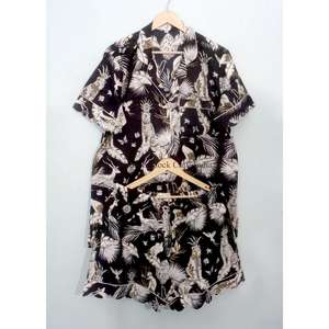 Conjunto de Pijama Corto 100% Algodón Puro, Elegante y Clásico, Estampado a Mano, con Bolsillos, Suave y Transpirable, Ideal para Vacaciones de Verano - Product Image 5