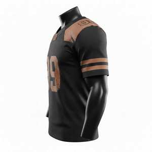 Nouveau design tendance, prix bas, personnalisable, respirant, maillot de football américain à manches courtes, imprimé numériquement, vente en gros - Product Image 2