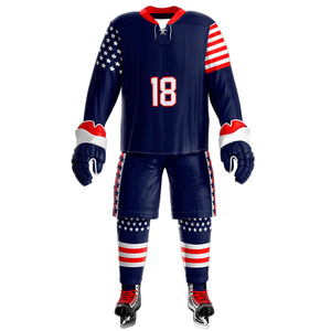 Uniformes de Hockey sobre Hielo de Alta Calidad, 100% Poliéster, Uniformes de Hockey sobre Hielo Más Vendidos, Secado Rápido, Servicio Personalizado OEM ODM - Product Image 1