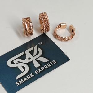 Bague de thérapie magnétique en cuivre tressé, faite à la main, style chaîne, bijou statement antique et moderne pour hommes et femmes - Product Image 3