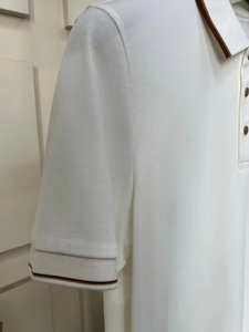 เสื้อโปโลกอล์ฟสีขาวสำหรับผู้ชาย ทรงเข้ารูป ระบายอากาศได้ดี ยืดหยุ่น เสื้อยืดกีฬา - Product Image 2