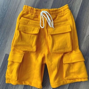 Pantalones Cortos de Hombre, Cintura Media, Estilo Cargo, Color Sólido, Cierre con Cordón, Diseño Casual con Bolsillos, Tejido Transpirable de Algodón y Fibra de Bambú - Product Image 3
