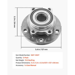 2 Pezzi Cuscinetto Mozzo Ruota Anteriore Premium Plus per SUV 4 Porte Volkswagen Beetle Coas, Compatibile con Audi Q3 e Volkswagen 2018 - Product Image 6