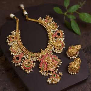 Guttapusalu Pearl Gold-Plated <b>Bridal</b> <b>Jewelry</b> <b>Set</b>-Luxury Designer Haram - Product Image 3