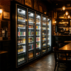Vitrine réfrigérée verticale de haute qualité à quatre portes vitrées, grande capacité, refroidie par air, pour la présentation de vins - Product Image 4