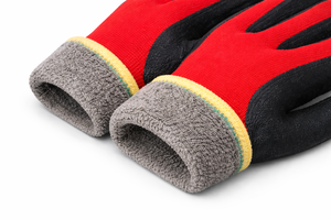 <b>Red</b> Black Nitrile Coated Work <b>Gloves</b> with Knit Wrist Grip for Industrial Handling Construction Assembly B2B Supply - Product Image 3