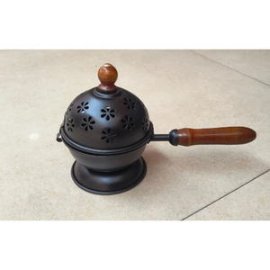 Quemador de Bakhoor Tradicional de Metal Negro con Mango de Madera, Incensario Árabe de Carbón para Oud, para Aromatizar el Hogar y Meditación, al Mejor Precio - Product Image 6