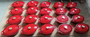 3-Piece Enamel Cast Iron <b>Cookware</b> Casserole <b>Set</b> with Lids Dutch Oven Pots for Kitchen Cooking Gas <b>Induction</b> Stovetop - Product Image 5