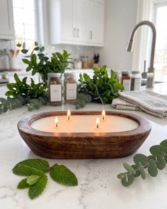 Bougeoir rustique en bois de manguier fait main, bol à bougie en bois pour décoration de mariage, prix de gros pour les magasins - Product Image 6