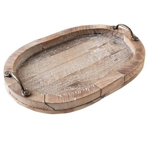 Plateau de service exclusif en métal noir finition intérieure pour la décoration de table et la présentation des plats lors de mariages et dîners à domicile - Product Image 3