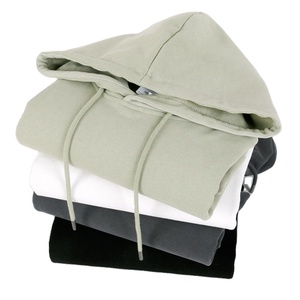 Sudadera con capucha de talla grande de alta calidad para hombre, ropa informal sólida de lona de poliéster y algodón esencial para invierno, logotipo personalizado teñido liso - Product Image 6