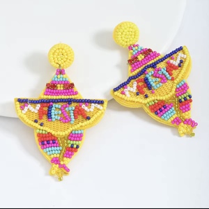 Pendientes de cuentas doradas de estilo europeo americano con diseños variados, venta al por mayor, accesorios de ropa bohemios occidentales para las cuatro estaciones - Product Image 3