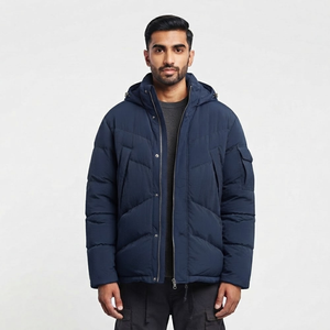 Custom Design <b>Long</b> Winter Canvas Windbreaker Outdoor Bubble <b>Coats</b> Plus Size <b>Puffer</b> Jacket Stand Front High Quality <b>Men</b> Jackets - Product Image 4