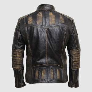 Chaqueta Varsity Cálida para Hombre, Casual, con Cuello Vuelto, Cremallera, Costuras Gruesas, Parches, 100% Poliéster, Teñido Liso, Acolchada - Product Image 2