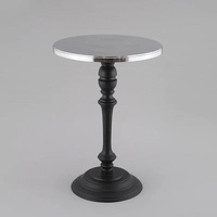 Table basse d'extérieur en fonte d'aluminium avec trou pour parasol, design traditionnel, finition noire, mobilier de salon pour patio et balcon