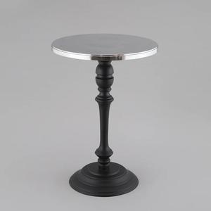 Table de salle à manger ronde d'extérieur en fonte de fer forgé avec trou pour parasol pour jardin, pelouse, balcon, table noire - Product Image 3