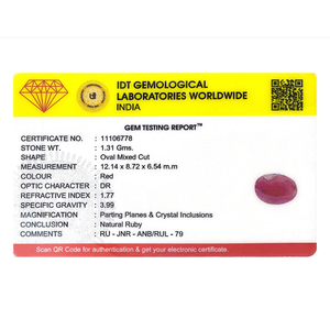 6.55 Carat Oval Cut Natural Indian Ruby Loose Gemstone for Fine Jewelry - Product Image 4