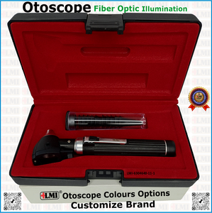 Otoscopio de Fibra Óptica LAPA MASTER INDUSTRY de Alta Calidad, Juego de Instrumentos Negros, Manual, Reutilizable, Ligero, Ecológico, con Certificación CE - Product Image 3