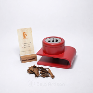Quemador de Incienso de Madera de Mango al por Mayor - Color Rojo, Diseño Único, 5x3 Pulgadas |   Incienso Indio |   Uso aromático de verano |   Contacto - Product Image 1