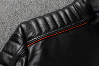 Manteau en cuir de vachette véritable veste en cuir véritable hommes vêtements crâne brodé veste d'équitation de moto automne broderie personnalisée Patch