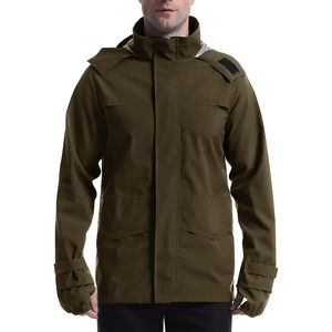 Chaqueta de senderismo impermeable con capucha para hombre, ligera, cortavientos, ropa deportiva para exteriores, ajuste cómodo, fabricada por proveedor OEM. - Product Image 1