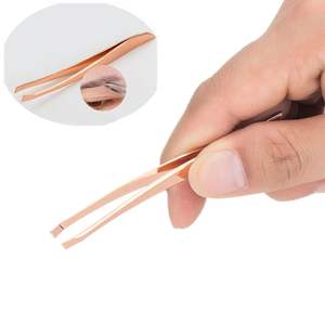 Pince à épiler professionnelle de haute qualité, légère, réutilisable, en acier inoxydable, à pointe incurvée et inclinée, dorée, pour sourcils, avec une prise parfaite, ANAAIF - Product Image 6