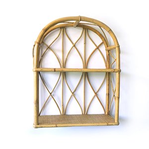 Mini <b>wall</b> <b>mounted</b> bookshelf crafted from rattan wholesale natural cane display hanging <b>shelf</b> - Product Image 1