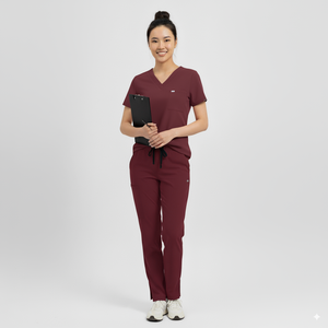 Conjunto Médico Unisex, Top con Cuello en V, Pantalones Jogger Cargo, Uniforme de Hospital, Tela Tejida Transpirable, Bolsillos Multifuncionales - Product Image 6