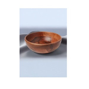 Bol en bois écologique au design moderne, personnalisé avec une poignée en métal, pour salades et service de repas, vaisselle de fête pour la table. - Product Image 2