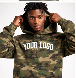 Sweat à capuche camouflage surdimensionné en molleton de coton épais pour homme avec logo personnalisé – Collection 2026 - Product Image 3