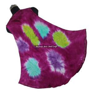 Robe parapluie maxi pour femme, style bohème, col rond, tie-dye, fabriquée en Inde, idéale pour la plage, les festivals d'été et comme cache-maillot. - Product Image 5