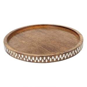 Plateau de service en bois artisanal et créatif, élégant plateau décoratif pour la cuisine, les collations, les desserts et les apéritifs au meilleur prix - Product Image 1