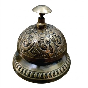Antique Victorian Style Solid Brass Desk <b>Bell</b> Hand Embossed Ornate Hotel Reception <b>Call</b> <b>Bell</b> for Office and Restaurant Service - Product Image 1