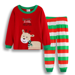 Conjunto de pijamas navideños de Mickey Mouse para bebés, camiseta de manga larga con cuello redondo y pantalones a rayas, ropa de dormir de invierno - Product Image 5