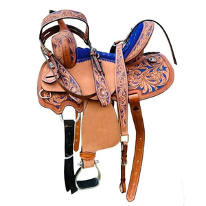 Selle de cheval en cuir de qualité supérieure, faite à la main, style western et anglais, pour la course, durable, confortable, équipement d'équitation professionnel, équipement pour chevaux. - Product Image 2