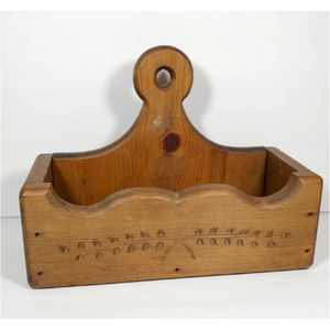 Panier de rangement rustique en bois, organisateur de table vintage avec poignée, support à épices de cuisine, panier décoratif en bois pour bureau, boîte en bois - Product Image 1