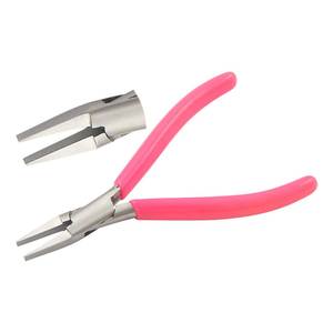 Pince à bec plat en acier inoxydable de 125 mm, mâchoires lisses, poignées en PVC, OEM, pour sertissage, coupe, pêche, bricolage, fabrication de bijoux, fil, circlip - Product Image 1