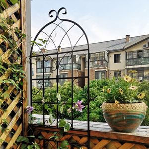 Set di 2 tralicci da giardino in PVC e metallo antiruggine, 180 cm x 50 cm, altezza 90 cm, per piante rampicanti, supporto per fiori da esterno, decorazione paesaggistica - Product Image 2