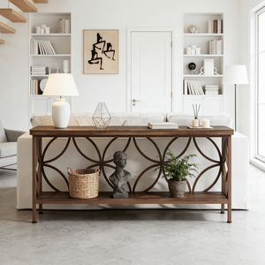 Moderna Consolle Lunga in Legno Massello per Casa, Appartamento e Hotel - Product Image 4