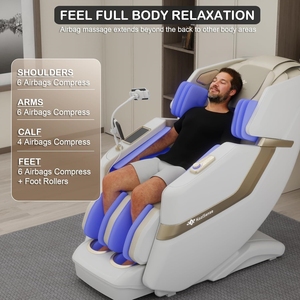 Fauteuil de massage Shiatsu moderne pliable 2025 à gravité zéro avec chauffage intégral, en cuir PU et fonction musicale - Product Image 2